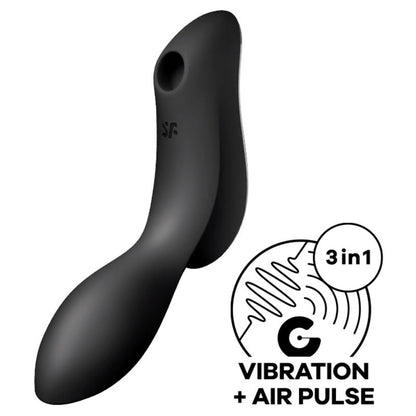 SATISFYER - CURVY TRINITY 2 AIR PULSE VIBRATOR PURPLE - BLACK - 4