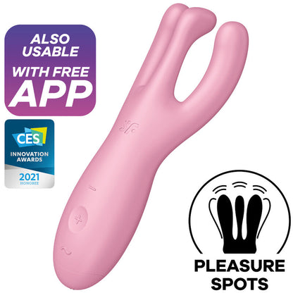 SATISFYER - THREESOME 4 VIBRATOR APP BLUE - PINK - 4