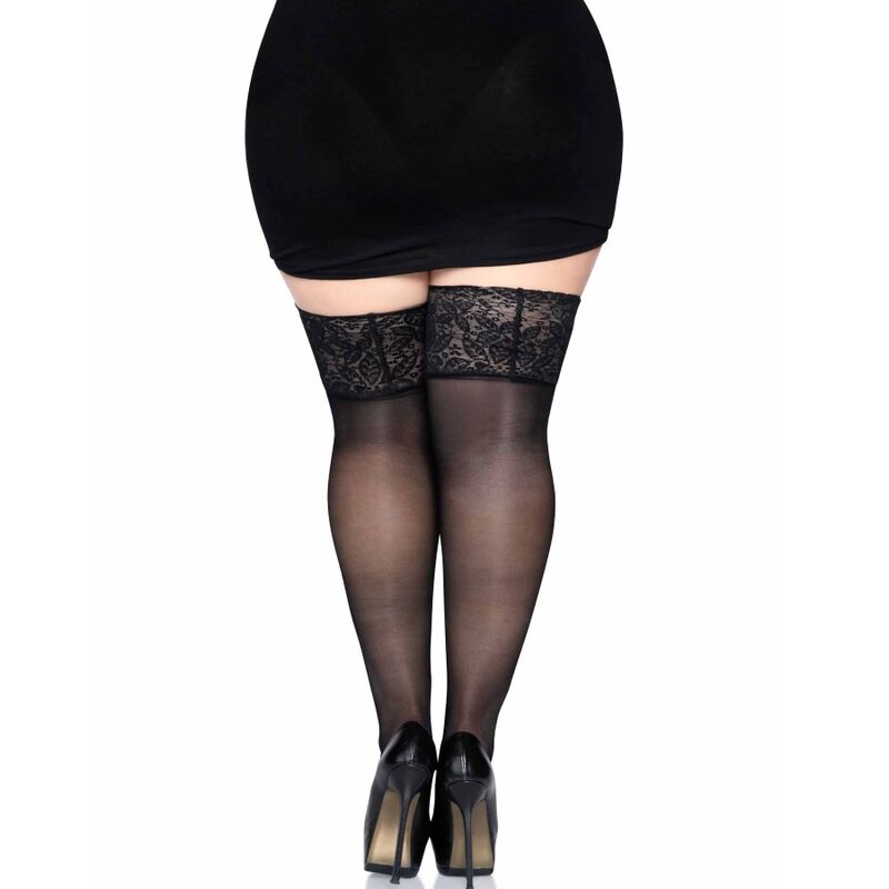 LEG AVENUE - PLUS SIZE GLASS THIGH HIGH STAY-UPS
