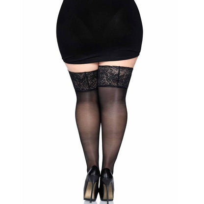 LEG AVENUE - PLUS SIZE GLASS THIGH HIGH STAY-UPS