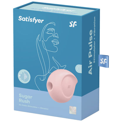 SATISFYER - SUGAR RUSH BLUE AIR PULSE STIMULATOR AND VIBRATOR