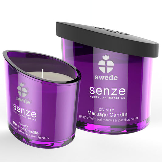 SWEDE - SENZE DIVINITY MASSAGE CANDLE - GRAPEFRUIT, PALMAROSA, PETITGRAIN - 1