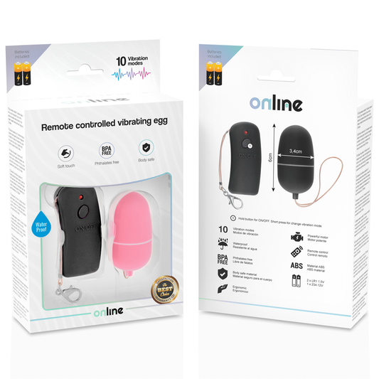 ONLINE - REMOTE CONTROLLED VIBRATING EGG PINK - 1