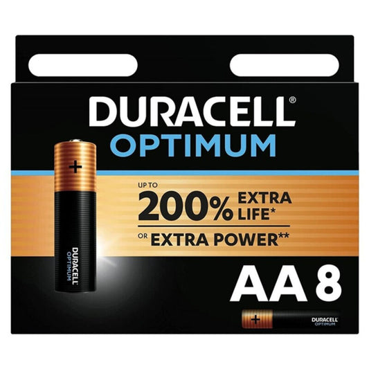 DURACELL - OPTIMUM 200 ALKALINE BATTERY AA LR6 8 UNIT - 1