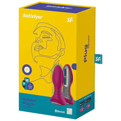 SATISFYER - ROTATOR PLUG 2+ VIBRATING PLUG APP RED - RED - 8