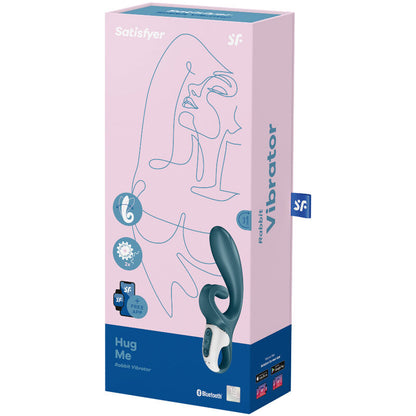 SATISFYER - HUG ME RABBIT VIBRATOR APP BLUE - PINK - 5