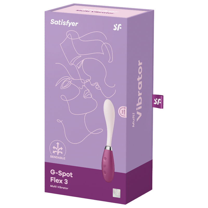 SATISFYER - G-SPOT FLEX 3 MULTI VIBRATOR RED - GREY - 5