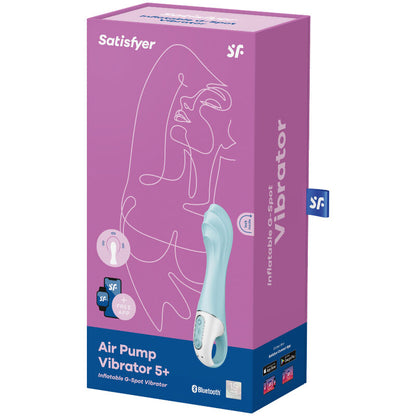 SATISFYER - AIR PUMP VIBRATOR 5+ INFLATABLE G-SPOT VIBRATOR APP BLUE - 2