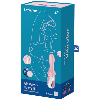 SATISFYER - AIR PUMP BOOTY 5+ PINK INFLATABLE ANAL VIBRATOR