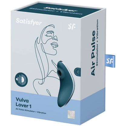 SATISFYER - VULVA LOVER 1 AIR PULSE STIMULATOR & VIBRATOR VIOLET - BLUE - 3