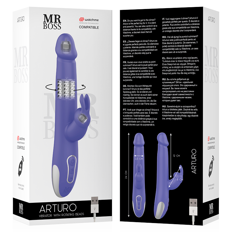 MR BOSS - ARTURO VIBRATOR & ROTATOR COMPATIBLE WITH WATCHME WIRELESS TECHNOLOGY - 5