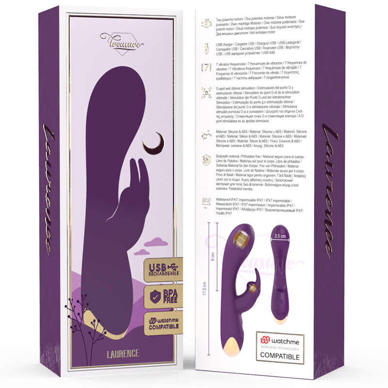 TREASURE - LAURENCE RABBIT VIBRATOR WATCHME WIRELESS TECHNOLOGY COMPATIBLE - 2