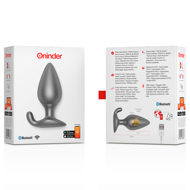 ONINDER - RIO VIBRATING ANAL PLUG BLACK - FREE APP - 2