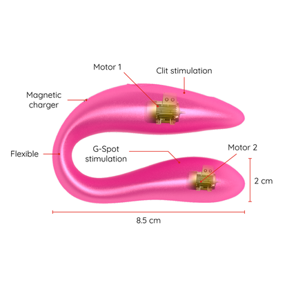 ONINDER - LISBOA PINK G-POINT & CLITORIS STIMULATOR - FREE PINK APP - BLACK - 9