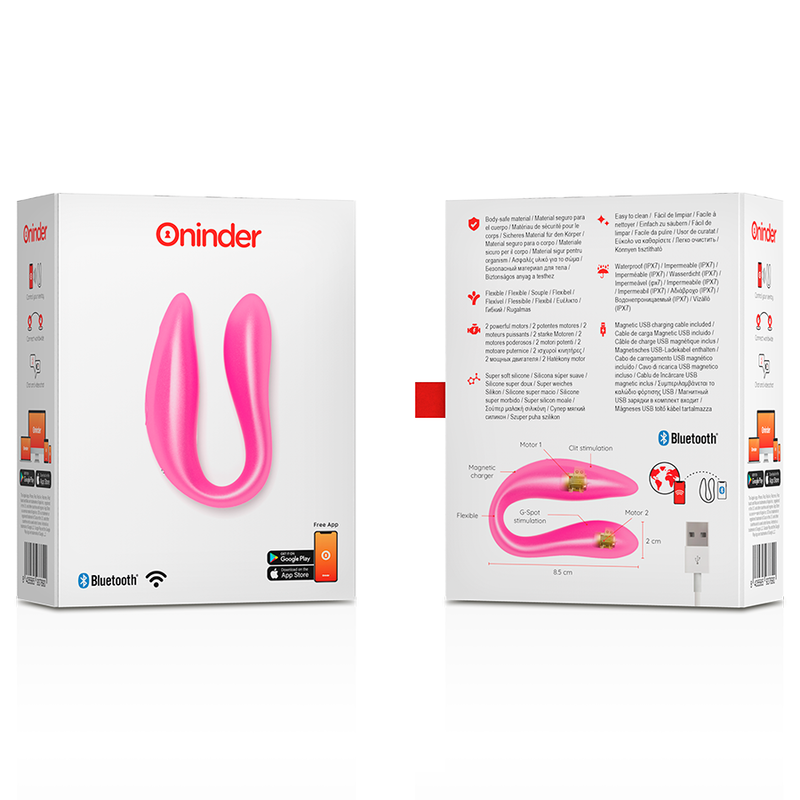 ONINDER - LISBOA PINK G-POINT & CLITORIS STIMULATOR - FREE PINK APP - BLACK - 8