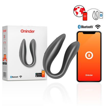 ONINDER - LISBOA PINK G-POINT & CLITORIS STIMULATOR - FREE PINK APP - BLACK - 6