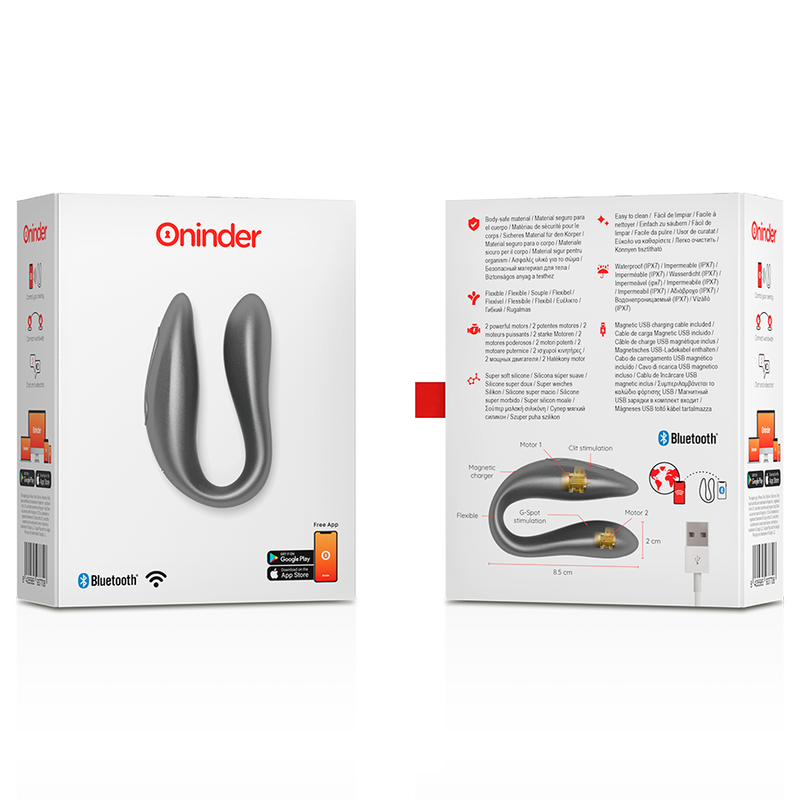 ONINDER - LISBOA PINK G-POINT & CLITORIS STIMULATOR - FREE PINK APP - 2