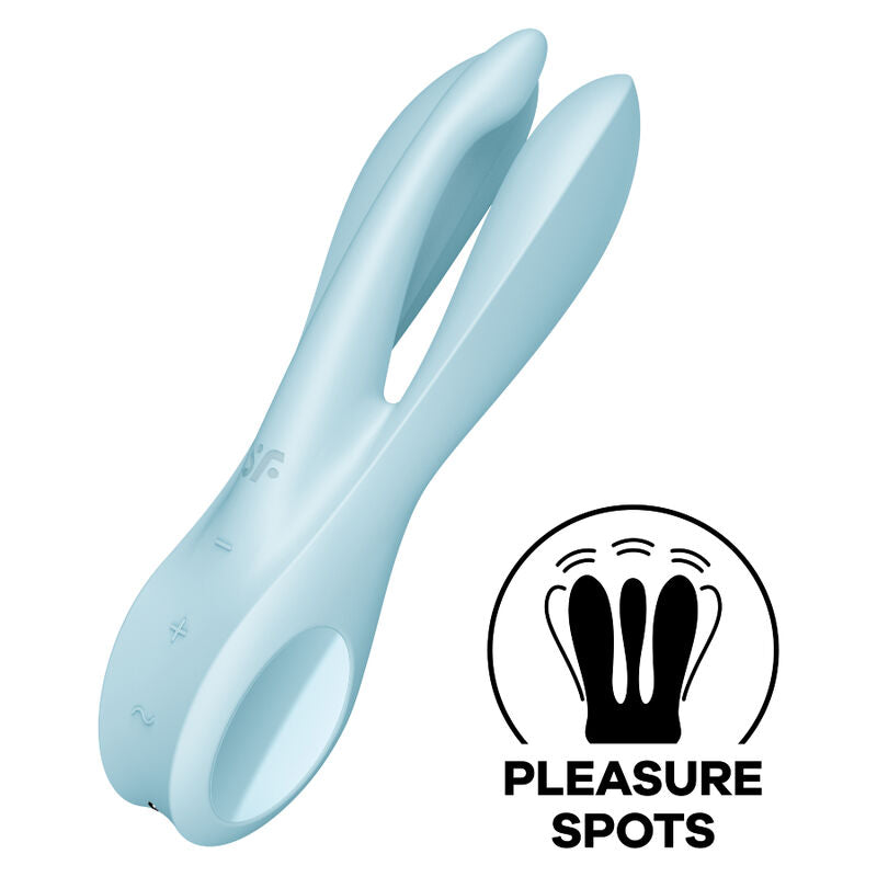 SATISFYER - THREESOME 1 VIBRATOR PINK - BLUE - 5