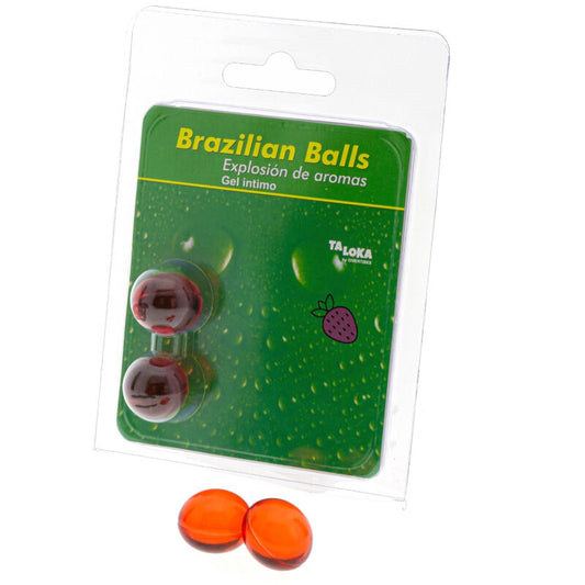 TALOKA - 2 BRAZILIAN BALLS STRAWBERRY INTIMATE GEL - 1