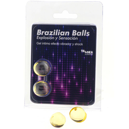 TALOKA - 2 BRAZILIAN BALLS VIBRATING & SHOCK EFFECT EXCITING GEL - 1