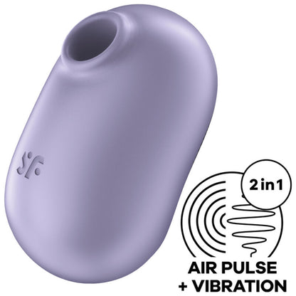 SATISFYER - PRO TO GO 2 DOUBLE AIR PULSE STIMULATOR & VIBRATOR GREEN - MORADO - 5
