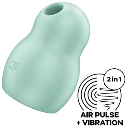 SATISFYER - PRO TO GO 1 DOUBLE AIR PULSE STIMULATOR & VIBRATOR BLUE - GREEN - 5