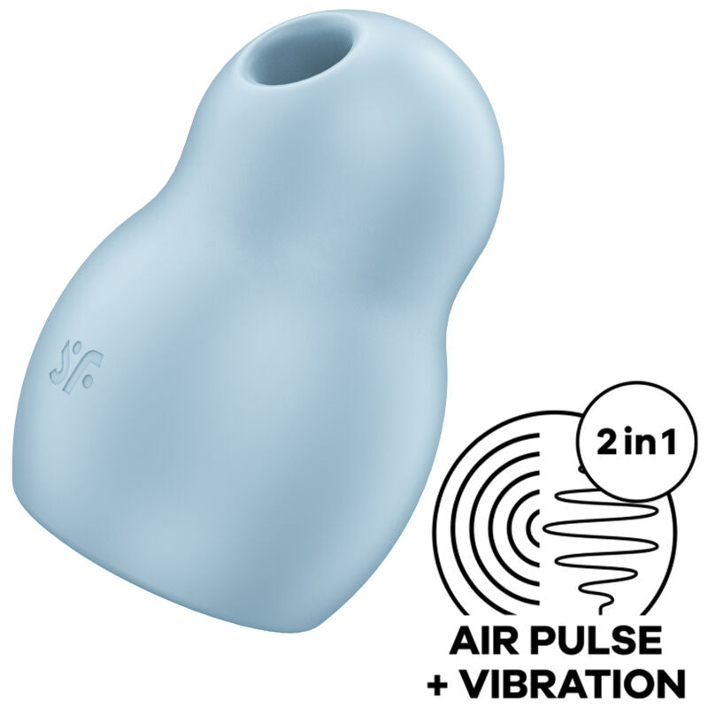 SATISFYER - PRO TO GO 1 DOUBLE AIR PULSE STIMULATOR & VIBRATOR BLUE - BLUE - 8