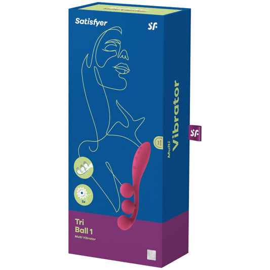 SATISFYER - TRI BALL 1 MULTI VIBRATOR RED - 1
