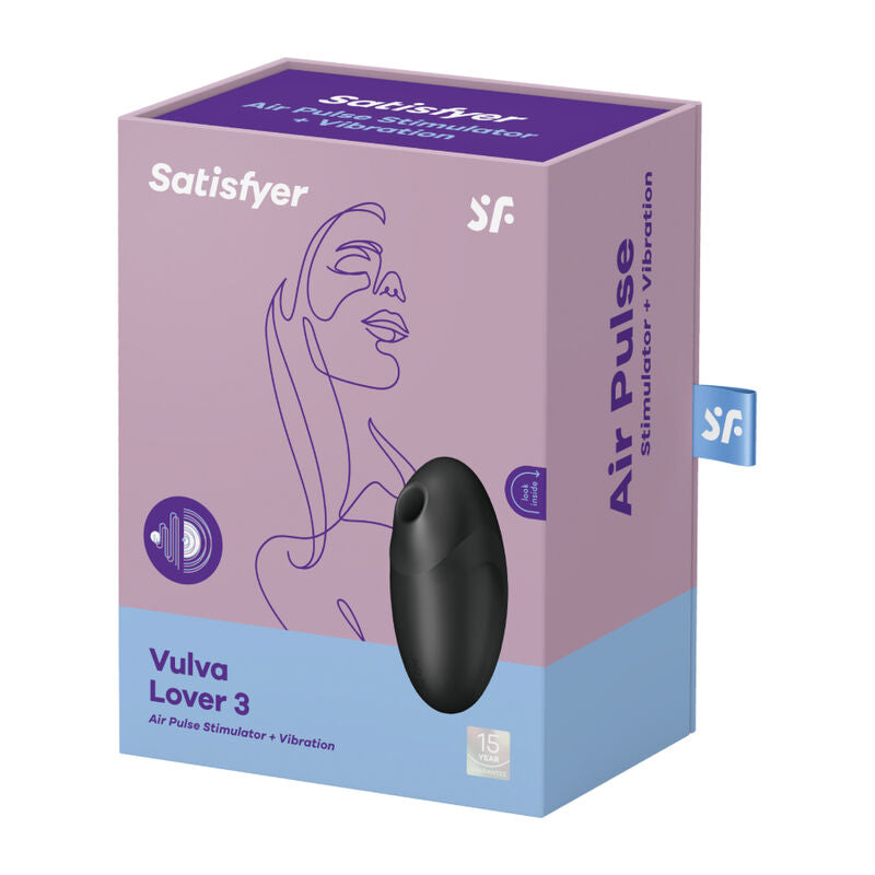 SATISFYER - VULVA LOVER 3 AIR PULSE STIMULATOR & VIBRATOR PINK - BLACK - 3