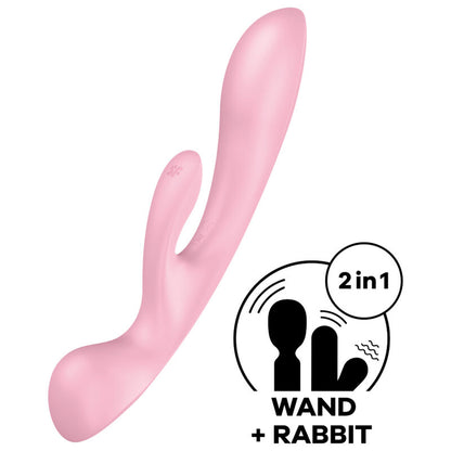 SATISFYER - TRIPLE OH HYBRID VIBRATION BLUE - PINK - 3