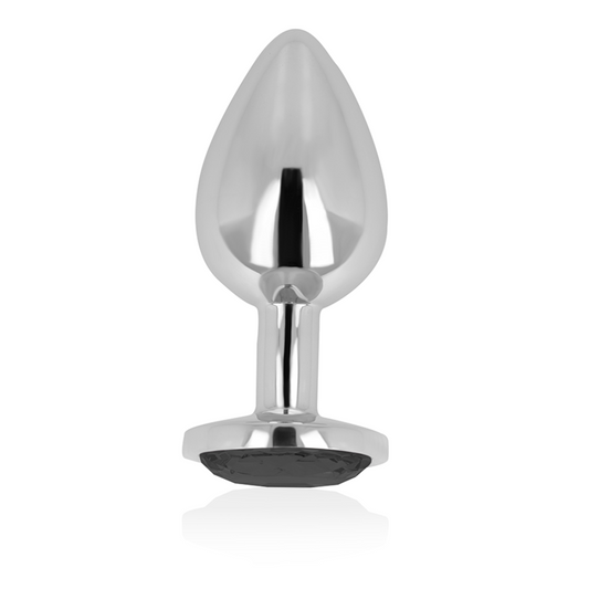 OHMAMA - 8 CM BLACK CRYSTAL BUTT PLUG