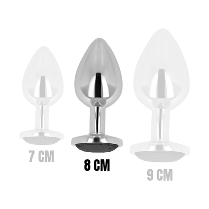 OHMAMA - 8 CM BLACK CRYSTAL BUTT PLUG