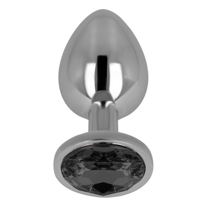 OHMAMA - 8 CM BLACK CRYSTAL BUTT PLUG