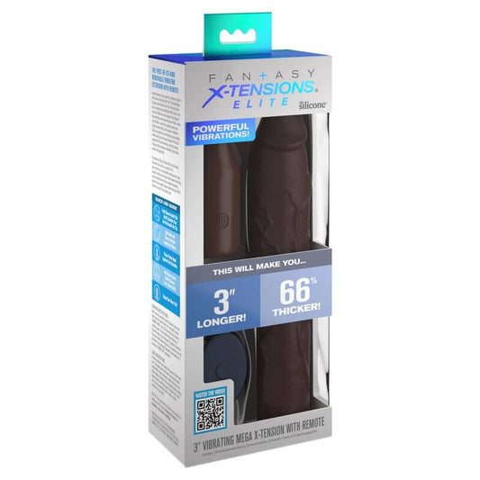 FANTASY X- TENSIONS - PIPEDREAMS SLEEVE 22.86 CM + 7.62 CM REMOTE CONTROL PLUG BROWN