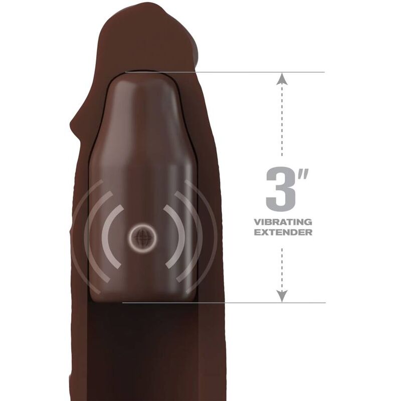 FANTASY X- TENSIONS - PIPEDREAMS SLEEVE 22.86 CM + 7.62 CM REMOTE CONTROL PLUG BROWN