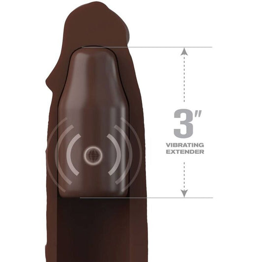 FANTASY X- TENSIONS - PIPEDREAMS SLEEVE 22.86 CM + 7.62 CM REMOTE CONTROL PLUG BROWN