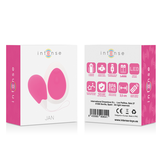INTENSE - JAN EGG VIBRATOR REMOTE CONTROL PINK - 1