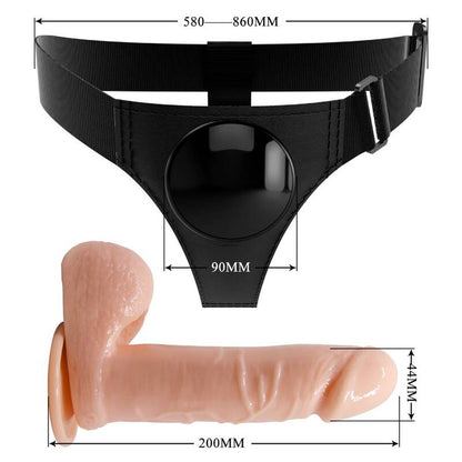 PRETTY LOVE - HARNESS BRIEFS UNIVERSAL HARNESS WITH DILDO TOM 20 CM NATURAL - 6