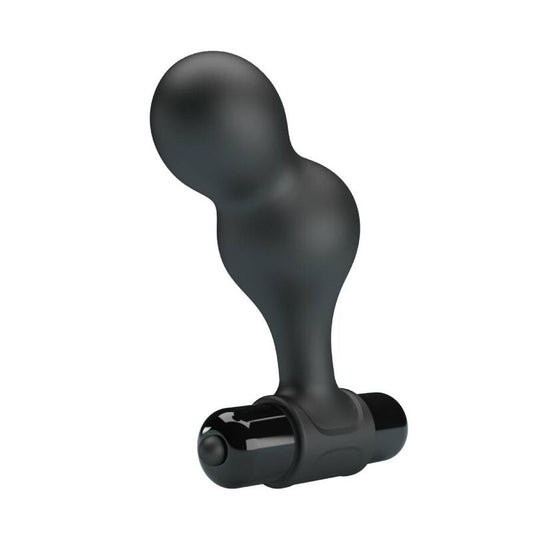 MR PLAY - BLACK SILICONE VIBRATOR ANAL PLUG - 1