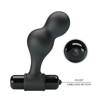 MR PLAY - BLACK SILICONE VIBRATOR ANAL PLUG - 4