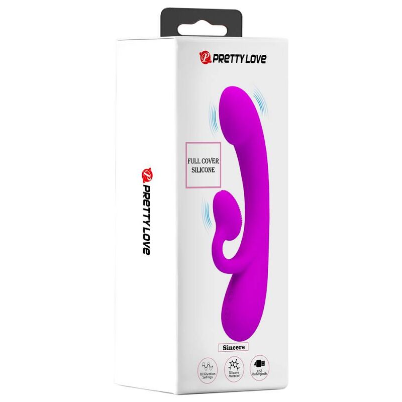 PRETTY LOVE - SINCERE VIBRATOR AND CLITORAL STIMULATING WAVES PURPLE SILICONE - 3