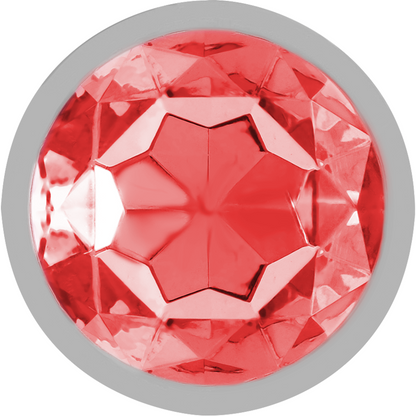 INTENSE - ALUMINUM METAL ANAL PLUG WITH RED CRYSTAL SIZE L - 4