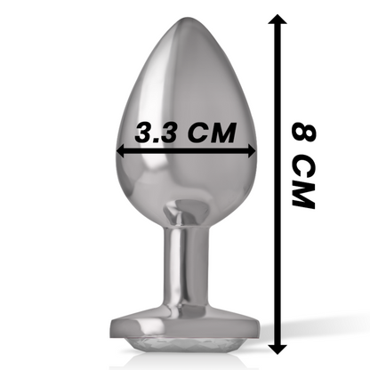 INTENSE - ALUMINUM METAL ANAL PLUG WITH SILVER CRYSTAL SIZE M - 5