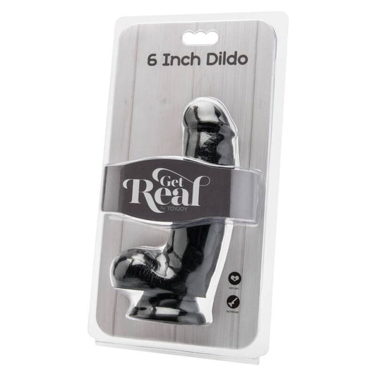 GET REAL - 12CM DILDO WITH BLACK BALLS