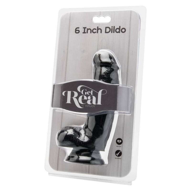 GET REAL - 12CM DILDO WITH BLACK BALLS