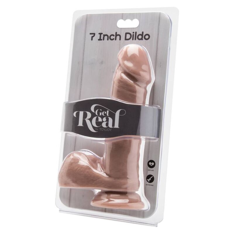 GET REAL - 18CM DILDO WITH LEATHER BALLS