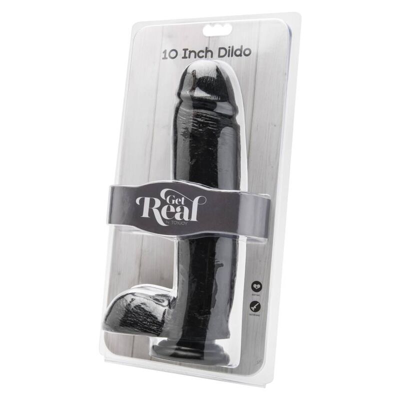GET REAL - DILDO 25,5 CM WITH BALLS BLACK - 2