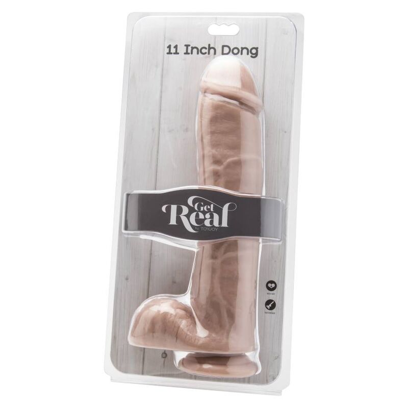 GET REAL - 28CM DILDO WITH LEATHER BALLS