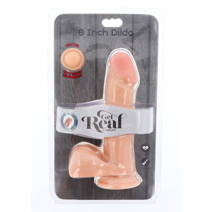 GET REAL - 18CM DOUBLE DENSITY DILDO WITH LEATHER BALLS