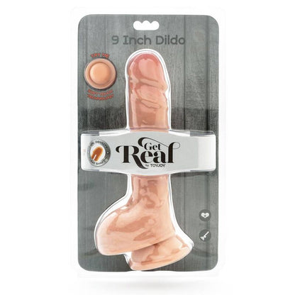 GET REAL - 25.5CM DOUBLE DENSITY DILDO LEATHER BALLS